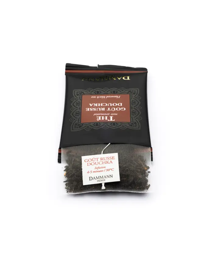 Terroir café : Thé noir goût russe Douchka - 24 sachets enveloppés